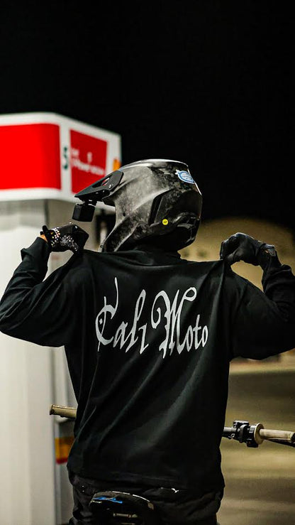 Cal1Moto-(Black)Oversized Long Sleeve T-Shirt-100% Cotton