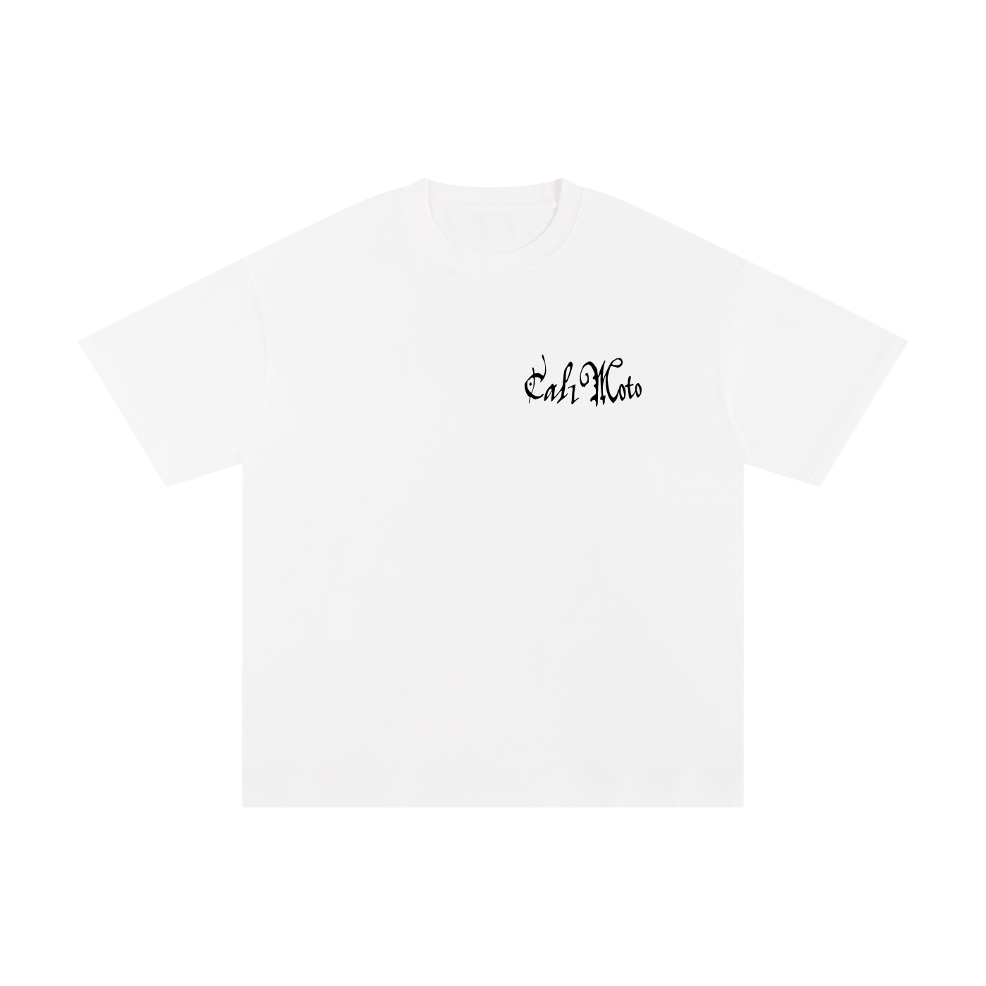 Cal1Moto-White-100% Cotton T-Shirt